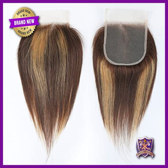 Brazilian Human Hair Extensions 3 Bundles with Lace Closure 10 Inches Straight main image 2